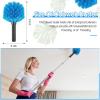 9 Pieces Twist on Cobweb Duster Bulk for Cleaning Company Cleaning Spider Web Remover Brush Cobweb Duster Head Attachment Fits Standard Threaded Poles, No Pole, Medium Stiff Bristles, Blue view 2