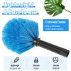 9 Pieces Twist on Cobweb Duster Bulk for Cleaning Company Cleaning Spider Web Remover Brush Cobweb Duster Head Attachment Fits Standard Threaded Poles, No Pole, Medium Stiff Bristles, Blue view 3