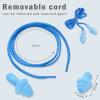 20 Pairs Corded Ear Plugs Reusable Silicone Earplugs with String Banded Ear Plug for Sleeping Noise Cancelling Noise Reduction Hearing Protection(Blue) view 2