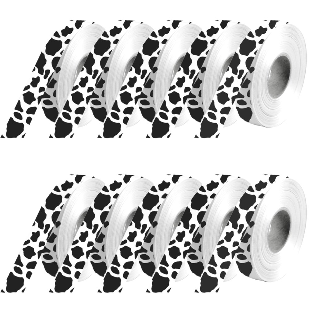 10 Yards x 10 Rolls Cow Print Ribbons  10PCS Cow Print Ribbons 10 Yards Each Curling String for Party Western Cowboy Theme for Birthday Party Favor Supplies Decorations