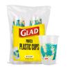 Glad Everyday Clear Plastic Cups with Palm Leaves Print - Strong and Sturdy Drinking Cup for All Occasions, 18 Ounce, 50 Count view 1