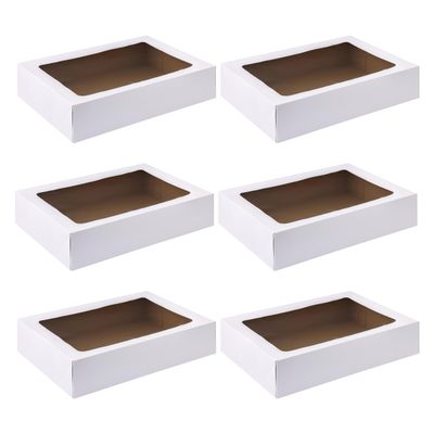 Celebrate It Makery 2 Count (12 total) Corrugated Window Cake Boxes - See-Through Window for Dessert, Cakes, Cookies - Bulk 6 Pack