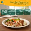 ECO SOUL 10 Inch Compostable Disposable Paper Plates [400 Pack] Food Safe 100% Virgin Bagasse Pulp Heavy Duty Biodegradable Microwave Safe Large Round Dinner Plate for Party, Picnic & BBQ (Brown) view 3