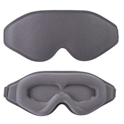 EMICUTE 3D Sleep Mask for Women Men Eye Covers, Super Comfort Eye Mask for Sleeping and Lash Extentions, 100% Blackout Blindfold for Flight Travel Yoga Nap Grey