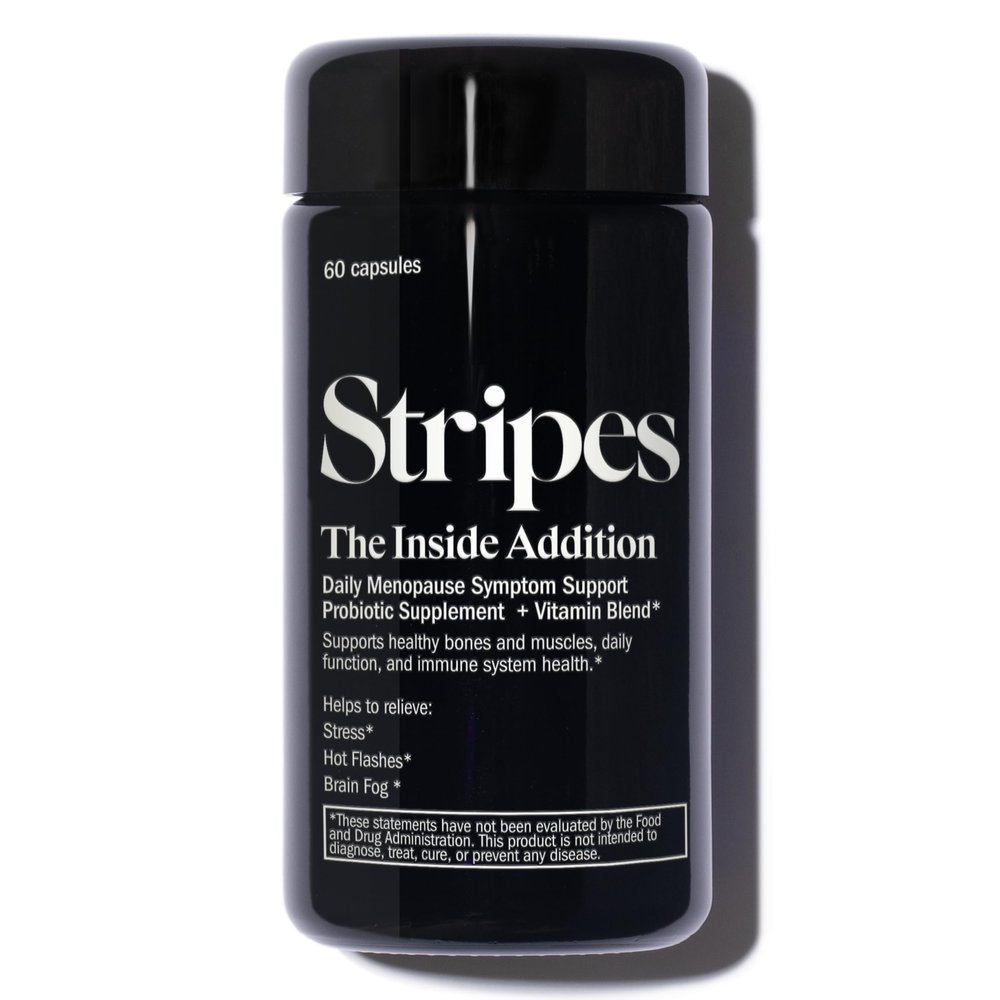 Stripes Beauty Naomi Watts The Addition Supplement Support Perimenopause Menopause Symptoms Relieve Hot Flashes Stress Brain Fog Probiotic Multi Vitamin 60 Ct