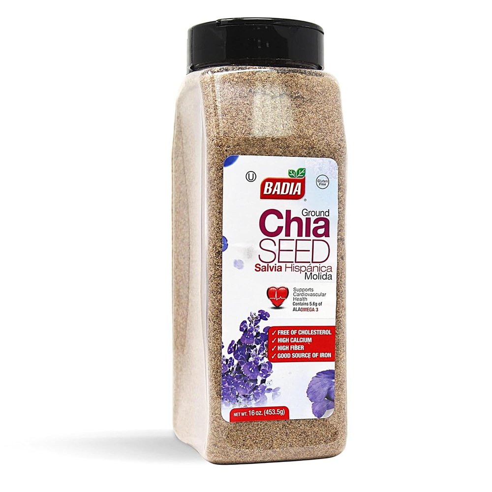 Badia Ground Chia Seeds, 16 oz  Superfood for Smoothies, Baking & Cooking  Source of Fiber, Omega-3 & Protein