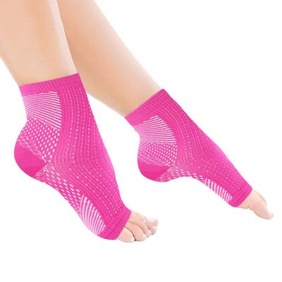 Bluelans Plantar Fasciitis Relief Socks (1 Pair) for Women & Men, Best Compression Sleeves for All Day Wear with Foot/Arch Pain Relief Rose Red S/M