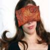 Candi Andi Handmade Luxe Serenity Eye Pillow - All-Natural Flaxseed - Unscented  Weighted Eye Mask for Yoga, Meditation, Hot & Cold Therapy - Peacock Red - TEP-PR view 1