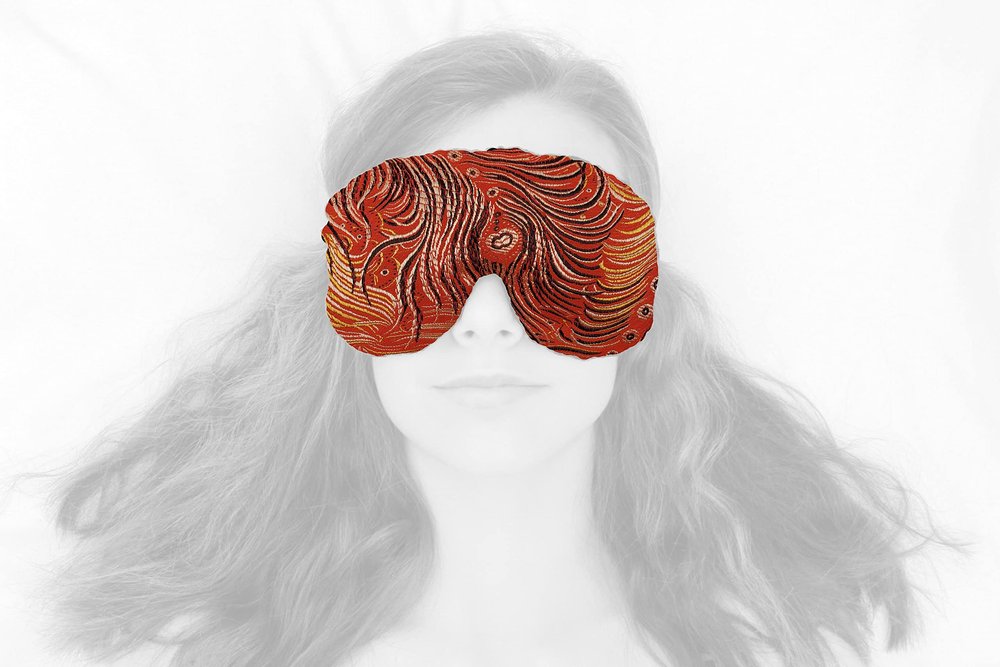Candi Andi Handmade Weighted Sleep Eye Mask Yoga Pillow - Flax Seed Fill - Lavender Scented - Peacock Red - TEMFL-PR