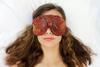 Candi Andi Handmade Weighted Sleep Eye Mask Yoga Pillow - Flax Seed Fill - Lavender Scented - Peacock Red - TEMFL-PR view 2