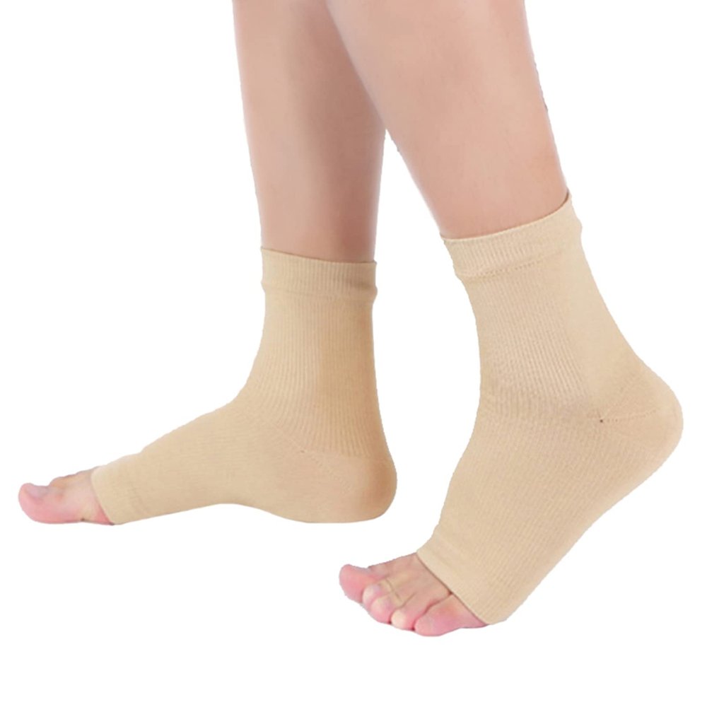 Bluelans Plantar Fasciitis Relief Socks (1 Pair) for Women & Men, Best Compression Sleeves for All Day Wear with Foot/Arch Pain Relief Beige S/M