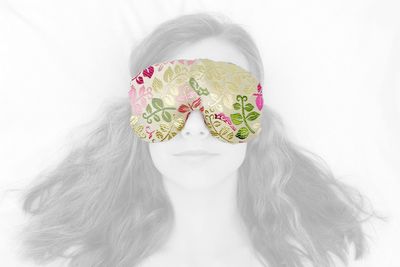 Candi Andi Handmade Weighted Sleep Eye Mask Yoga Pillow - Flax Seed Fill - Lavender Scented - Creamy Leaves - TEMFL-CL