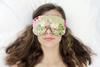 Candi Andi Handmade Weighted Sleep Eye Mask Yoga Pillow - Flax Seed Fill - Lavender Scented - Creamy Leaves - TEMFL-CL view 2