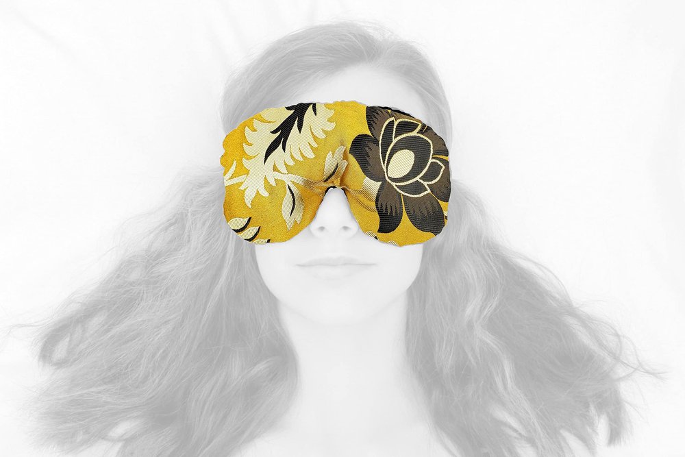 Candi Andi Handmade Weighted Sleep Eye Mask Yoga Pillow - Flax Seed Fill - Lavender Scented - Golden Botanic - TEMFL-GB