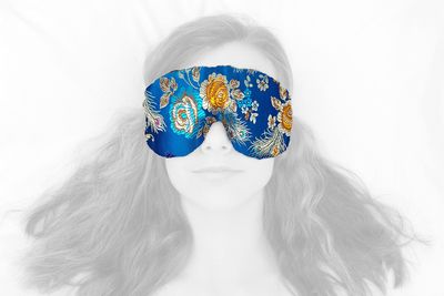 Candi Andi Handmade Weighted Sleep Eye Mask Yoga Pillow - Flax Seed Fill - Lavender Scented - Floral Turquoise - TEMFL-FT