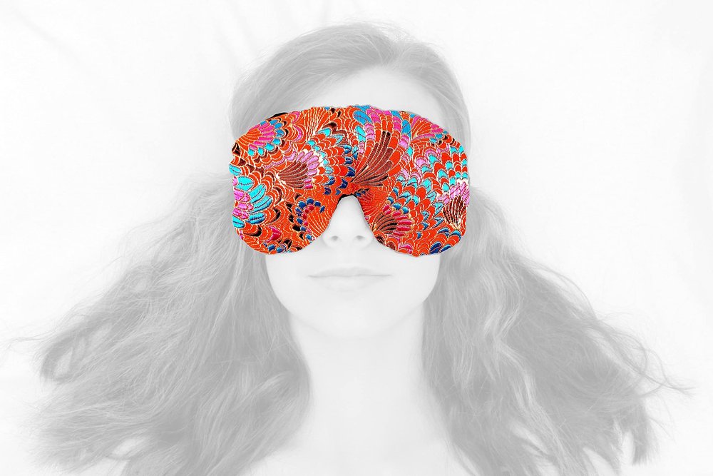 Candi Andi Handmade Weighted Sleep Eye Mask Yoga Pillow - Flax Seed Fill - Lavender Scented - Frilly Fiesta - TEMFL-FF
