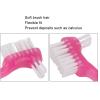 Denture Brush, Soft Hair Plaque Removal False Teeth Brush Ergonomic Double Sided for Home Travel for Elderly (Pink) view 3