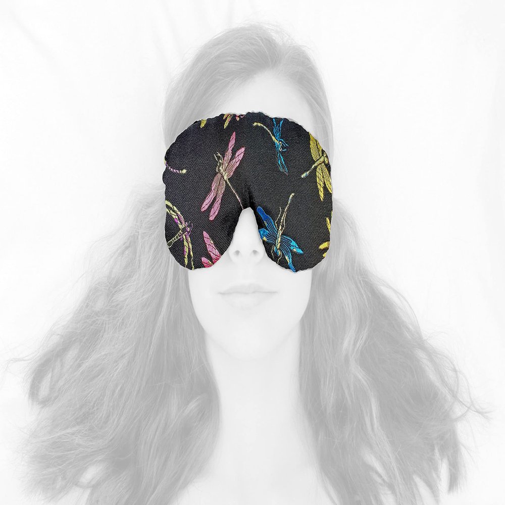 Candi Andi Handmade Weighted Sleep Eye Mask Yoga Pillow - Flax Seed Fill - Lavender Scented - Dragonfly Nite - TEMFL-DF