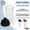 DISCOUNT PROMOS Custom Plastic Shaker Bottles 25 oz. Set of 12, Personalized Bulk Pack - Protein Mixer Cup with Flip Top Lid, BPA Free - Black view 2