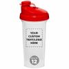 DISCOUNT PROMOS Custom Plastic Shaker Bottles 25 oz. Set of 12, Personalized Bulk Pack - Protein Mixer Cup with Flip Top Lid, BPA Free - Red view 1
