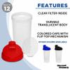 DISCOUNT PROMOS Custom Plastic Shaker Bottles 25 oz. Set of 12, Personalized Bulk Pack - Protein Mixer Cup with Flip Top Lid, BPA Free - Red view 2