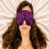 Candi Andi Handmade Opulence Yoga Eye Pillow - Weighted Flaxseed Fill, Lavender Aromatherapy, Satin & Velvet, Adjustable Strap - Ideal for Meditation & Restful Sleep - Magenta Doodle - TEMFL-MD view 2