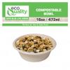 EcoQuality [25 Pack 16 oz Compostable Paper Bowls Heavy-Duty Disposable Bowls, Eco-Friendly Natural Bagasse Unbleached, Hot or Cold Use, 100% Biodegradable Soup Bowls Sugarcane view 4