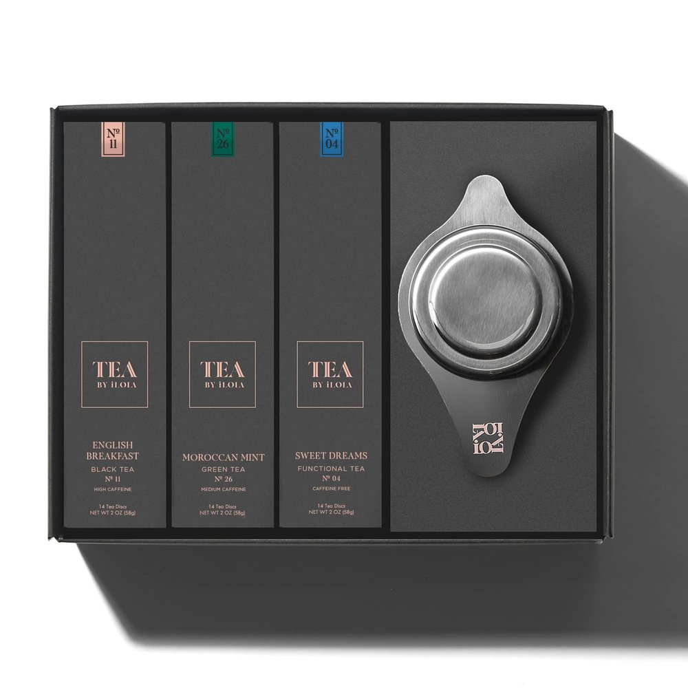 iLOLA The Beginning | Tea Disc Set | Oprahs Favorite Things 2022 | Organic Loose Leaf Probiotic Tea | Stainless Steel Infuser | Gift Box Set (Gift Box Set 1)