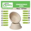 [400 Pack] 16 oz Compostable Paper Bowls Heavy-Duty Disposable Bowls, Eco-Friendly Natural Bagasse Unbleached, Hot or Cold Use, 100% Biodegradable Soup Bowls Sugarcane view 2