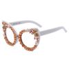 Melrose/Women Rhinestone Vintage Punk Style cat Glasses Frame Eye Bling Rhinestone reading Glasses (2pcs Champagne&red, 3.25, multiplier_x) view 4