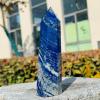 WGPHD Health & Household 1PC Natural Crystal Lapis Lazuli Hexagonal Column Crystal Quartz Point Healing Mineral Tower Ornament DIY Gift Home Decoration (Size : 200-300g) view 1