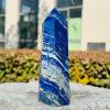 WGPHD Health & Household 1PC Natural Crystal Lapis Lazuli Hexagonal Column Crystal Quartz Point Healing Mineral Tower Ornament DIY Gift Home Decoration (Size : 200-300g) view 4