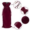 TopTie 12 PCS Velvet Wrap Bags for Wine Bottle 750ml, 6.3 x 15 Inches Drawstrings Bags, Wedding Party Accessories view 3
