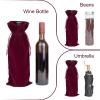 TopTie 12 PCS Velvet Wrap Bags for Wine Bottle 750ml, 6.3 x 15 Inches Drawstrings Bags, Wedding Party Accessories view 4