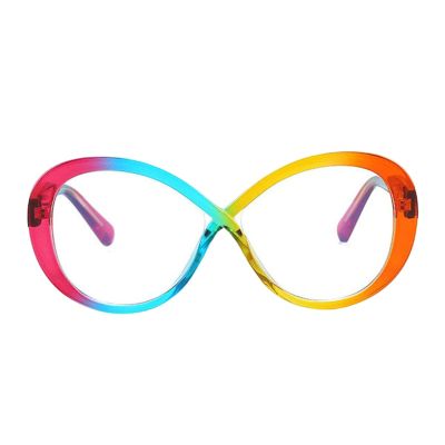 COTIA Fashion TR90 Reading Glasses for Women Men,Trendy Round Blue Light Blocking Retro Computer Reader (rainbow, 3.25, multiplier_x)
