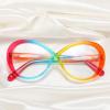 COTIA Fashion TR90 Reading Glasses for Women Men,Trendy Round Blue Light Blocking Retro Computer Reader (rainbow, 3.25, multiplier_x) view 3