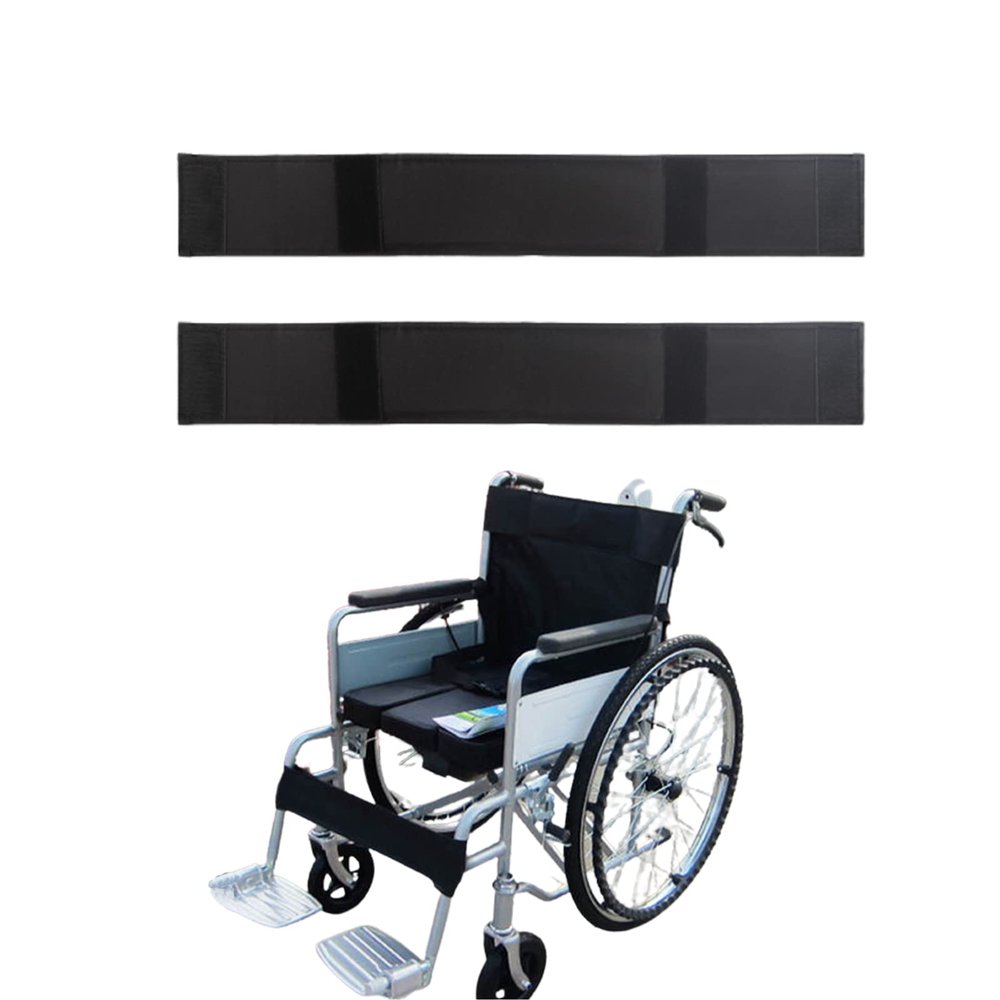 2pcs Leg Straps for Wheelchair Users, Oxford Cloth Safe Non-Slip Wheelchair Footrest Leg Support Strap Ajustable Durable Footrest Belt for Disabled Seniors Elderly
