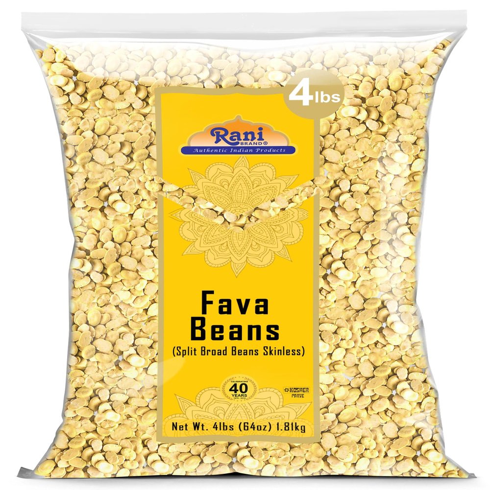 Rani Fava Beans (Split Broad Beans Skinless) 64oz (4lbs) 1.81kg Bulk ~ All Natural | Gluten Friendly | Non-GMO | Kosher | Vegan | Product of USA