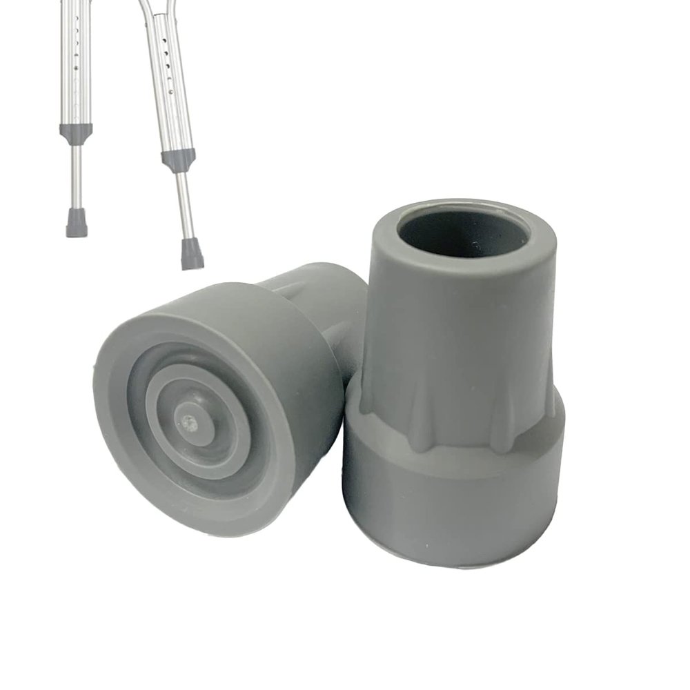 7/8 Inch Crutch Tips, Replacement Drive Cane Tips for Elderly Disabled, Gray (2 Pcs)