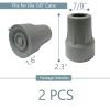 7/8 Inch Crutch Tips, Replacement Drive Cane Tips for Elderly Disabled, Gray (2 Pcs) view 2