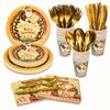 175 Pcs Disposable Christmas Party Supplies Party Tableware Set Happy Christmas Party Tableware Christmas Paper Plates and Napkins Cups Serve for 25 Guests(Type4) view 1