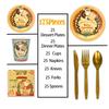 175 Pcs Disposable Christmas Party Supplies Party Tableware Set Happy Christmas Party Tableware Christmas Paper Plates and Napkins Cups Serve for 25 Guests(Type4) view 2