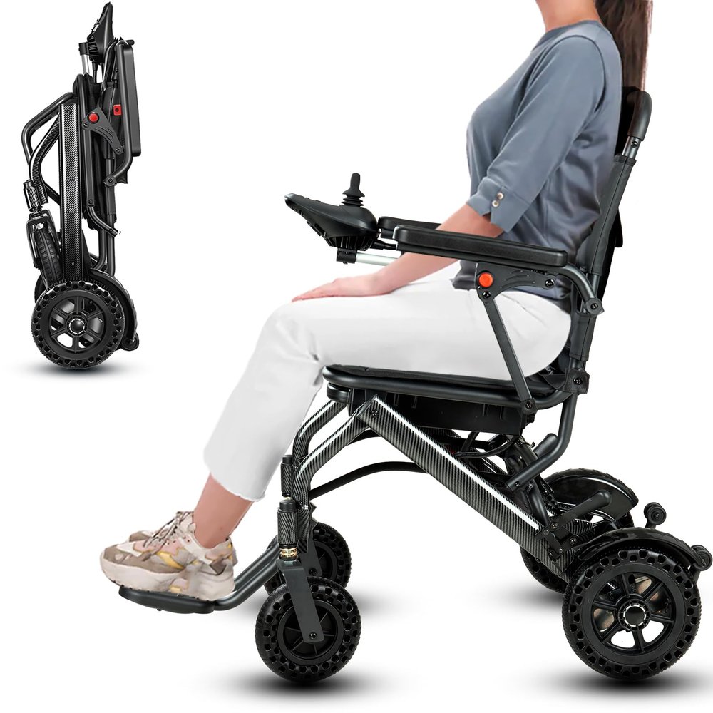 [2026 Model] Power Wheelchair Lightweight Foldable, World's Lightest Electric Wheelchair Only 30 lbs for Adults & Seniors, Airline Approved, Travel-Friendly, All-Terrain Motorized Wheel Chair