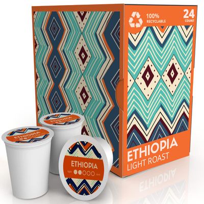 Atlas Coffee Club Coffee Pods  Light Roast, Single-Origin Ethiopia, 24 Count  Compatible with Keurig K-Cup Brewers  100% Recyclable, Premium Arabica Coffee