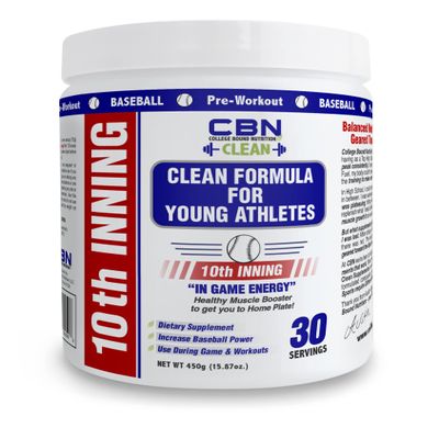 College Bound Nutrition 10th Inning - Hit Further, Throw Harder, Run Faster | Baseball & Softball Development & in-Game Energy! (30 Servings)