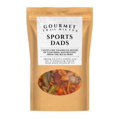 Sports Dads Trail Mix Gift Bag - Gifts for Dad from Son - Dad Gifts from Daughter Funny - Funny Gag Gift for Men - Gifts for Dad, Birthday Gift, Fun Stocking Stuffers, Adult Gift Baskets, Fathers Day, Trail Mix, Nut Mix