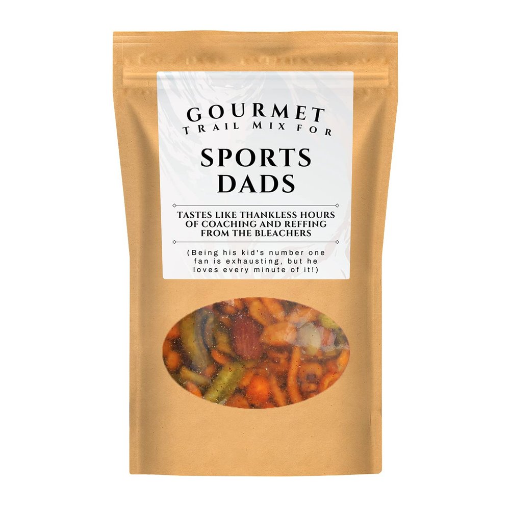 Sports Dads Trail Mix Gift Bag - Gifts for Dad from Son - Dad Gifts from Daughter Funny - Funny Gag Gift for Men - Gifts for Dad, Birthday Gift, Fun Stocking Stuffers, Adult Gift Baskets, Fathers Day, Trail Mix, Nut Mix