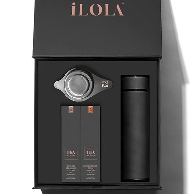 iLOLA Tea Disc Essentials Box Set | Oprahs Favorite Things 2022 | Thermos, Infuser, English Breakfast & Lemon Ginger Tulsi Organic Loose Leaf Probiotic Tea | Christmas Birthday Employee Gift