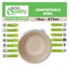 [250 Pack] 16 oz Compostable Paper Bowls with Lids Heavy-Duty Disposable Bowls, Eco-Friendly Natural Bagasse Unbleached, Hot or Cold Use, 100% Biodegradable Soup Bowls Sugarcane view 2