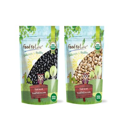 Food to Live Organic Dry Beans Bundle, 2 Pack  Black Beans (5 LB), Pinto Beans (5 LB), Non-GMO, Raw, Vegan, Kosher, Sproutable, Bulk. Rich in Fiber and Protein. Perfect for Soups, Burritos, Tacos